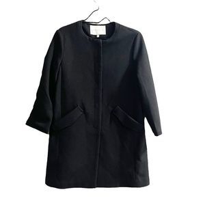 FRNCH Paris Jewel Neck Mod Button Front Coat